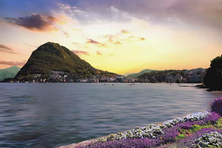 View from the promenade along Lake Lugano