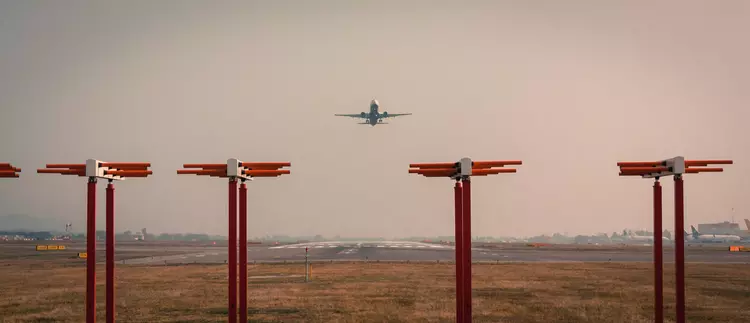 View from observation deck of Bergamo airport